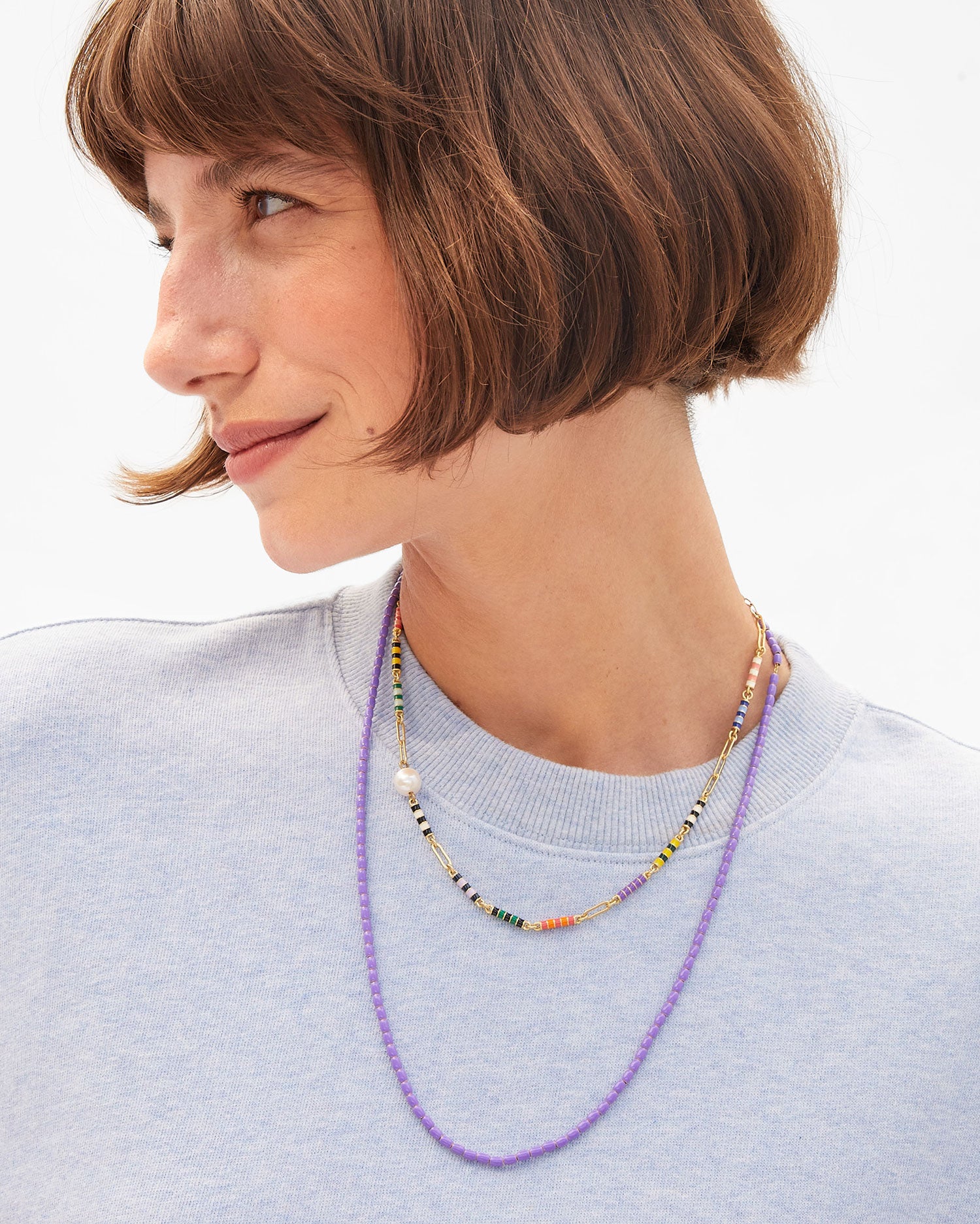 Enamel Barrel Chain Necklace - 24 In - Image 3