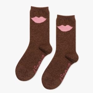 Lips Cashmere Crew Socks