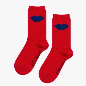 Lips Cashmere Crew Socks