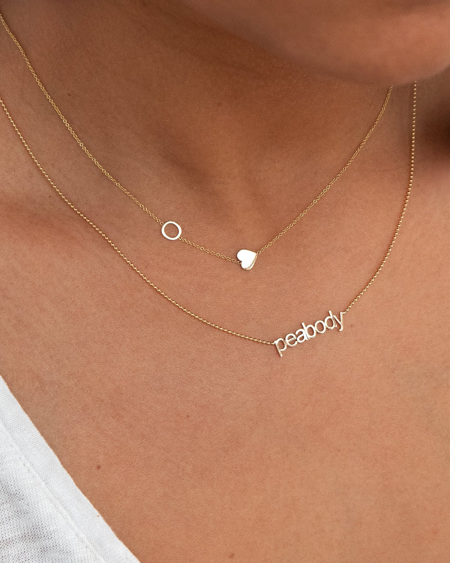 Letter Necklace with Heart Yellow Gold - Image 3