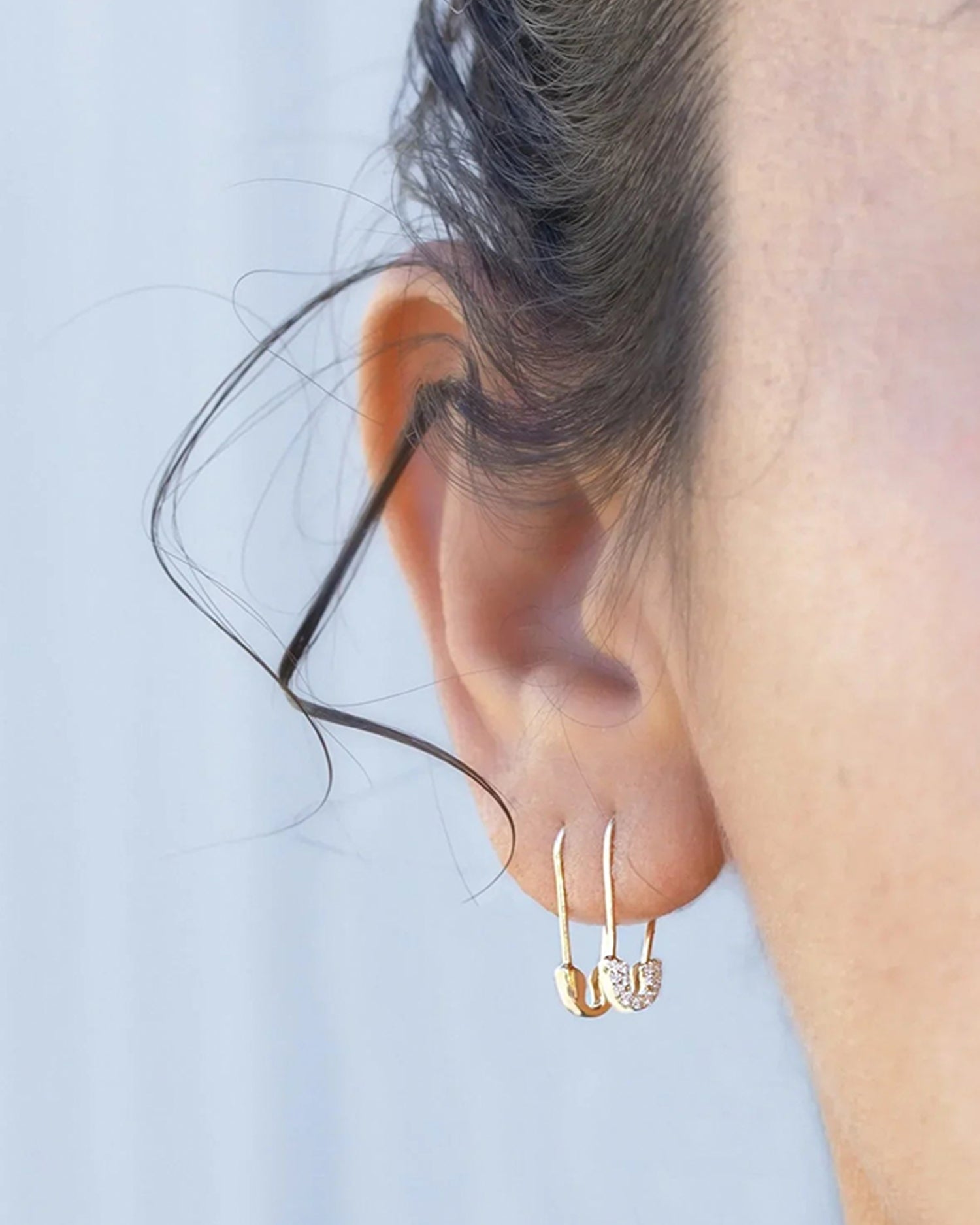 Pavé Safety Pin Earring - Image 3